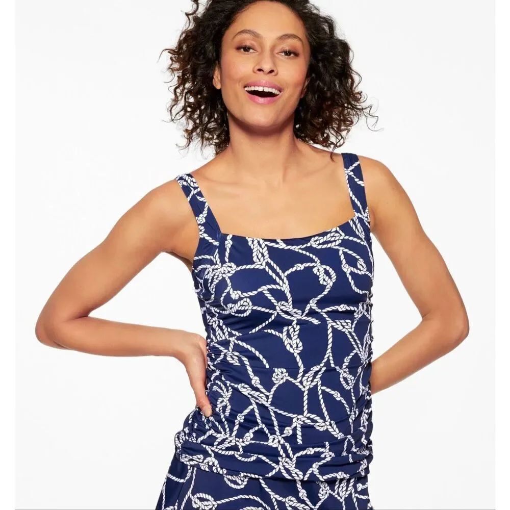 Miraclesuit x Talbots Cabana Tankini Top Knotted Rope 10